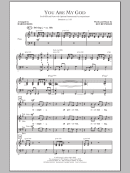 page one of You Are My God (SATB Choir)