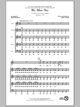 page one of Mr. Blue Sky (from NBC's The Sing-Off) (SATB Choir)