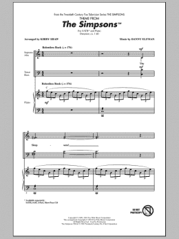 page one of Theme From The Simpsons (SATB Choir)