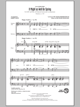 page one of It Might As Well Be Spring (SAB Choir)
