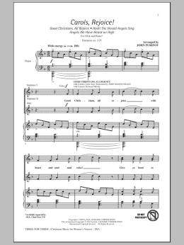 page one of Three For Three - Three Songs For Three Parts - Volume 3 (SSA Choir)