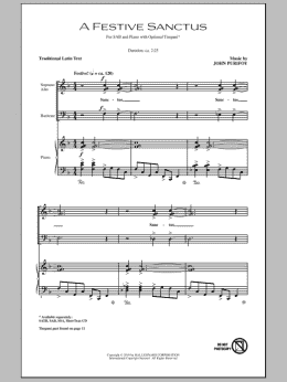 page one of A Festive Sanctus (SAB Choir)