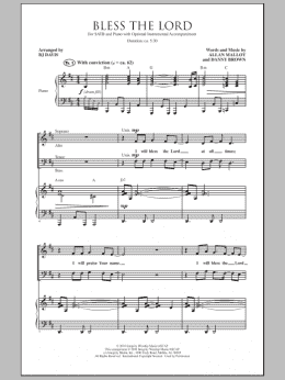 page one of Bless The Lord (SATB Choir)