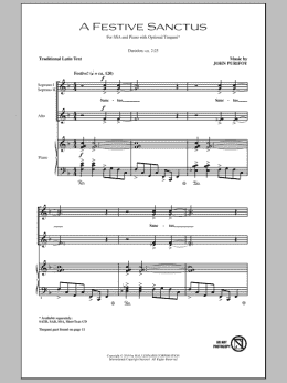 page one of A Festive Sanctus (SSA Choir)
