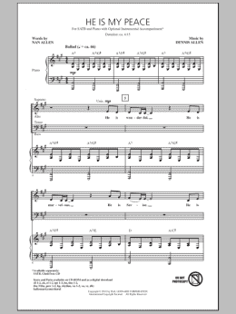 page one of He Is My Peace (SATB Choir)