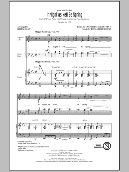 page one of It Might As Well Be Spring (SATB Choir)