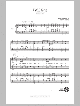 page one of I Will Sing (SATB Choir)