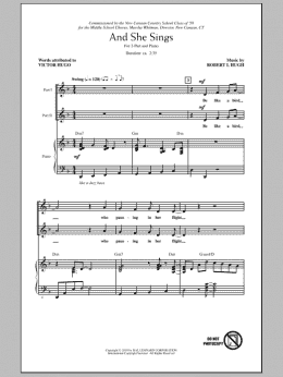 page one of And She Sings (2-Part Choir)