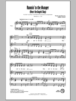 page one of Runnin' To The Manger (Hear The Angels Sing) (SSA Choir)