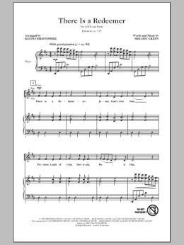 page one of There Is A Redeemer (SATB Choir)