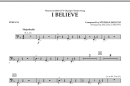 page one of I Believe (Vancouver 2010 CTV Olympic Theme Song) - Timpani (Concert Band)