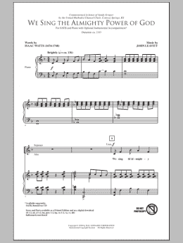 page one of We Sing The Almighty Power Of God (SATB Choir)