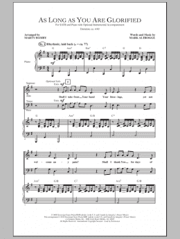 page one of As Long As You Are Glorified (SATB Choir)