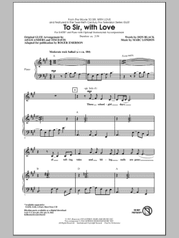 page one of To Sir, With Love (SATB Choir)