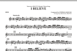 page one of I Believe (Vancouver 2010 CTV Olympic Theme Song) - Oboe (Concert Band)
