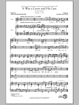 page one of It Was A Lover And His Lass (TB Choir)