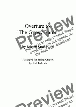 page one of Overture to "The Gypsy Baron"