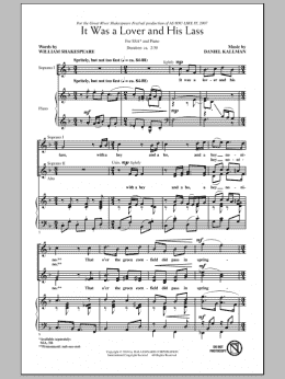 page one of It Was A Lover And His Lass (SSA Choir)