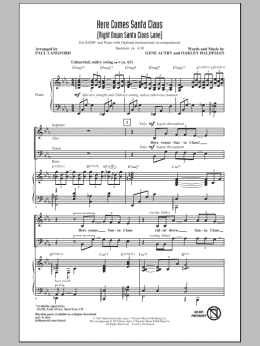 page one of Here Comes Santa Claus (Right Down Santa Claus Lane) (SATB Choir)