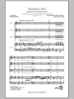 page one of Nativity Carol (Enatus Est Emmanuel) (3-Part Mixed Choir)