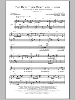 page one of The Beautiful Body And Blood (SATB Choir)