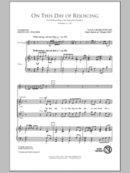 page one of This Day Of Rejoicing (SATB Choir)