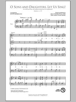 page one of O Sons And Daughters, Let Us Sing! (SATB Choir)