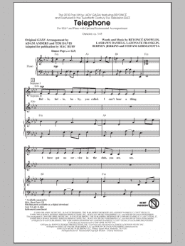 page one of Telephone (SSA Choir)
