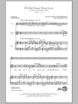 page one of Oh The Deep, Deep Love (SATB Choir)