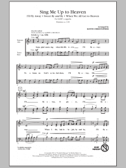 page one of Sing Me Up To Heaven (Medley) (SATB Choir)