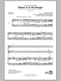 page one of Blame It On The Boogie (2-Part Choir)