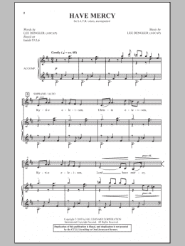 page one of Have Mercy (SATB Choir)