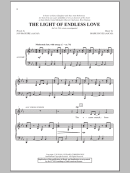 page one of The Light Of Endless Love (SATB Choir)