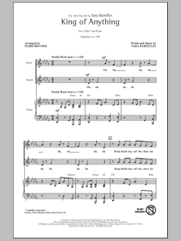 page one of King Of Anything (2-Part Choir)
