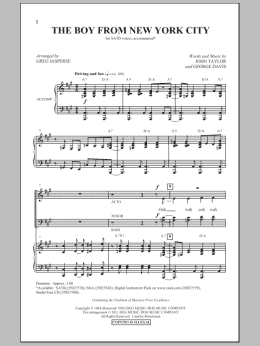 page one of The Boy From New York City (SATB Choir)