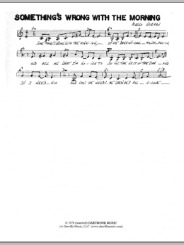 page one of Something's Wrong With The Morning (Lead Sheet / Fake Book)