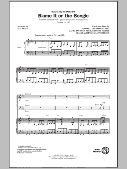 page one of Blame It On The Boogie (SATB Choir)