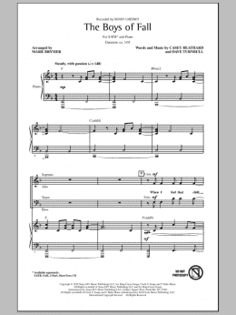 page one of The Boys Of Fall (SATB Choir)