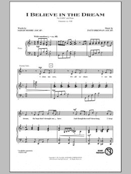 page one of I Believe In The Dream (SATB Choir)