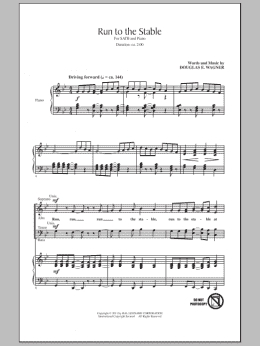 page one of Run To The Stable (SATB Choir)