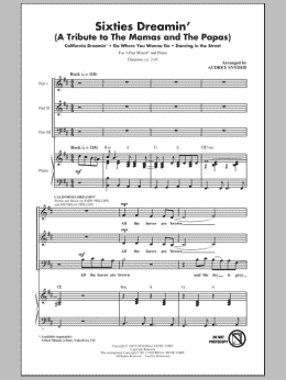 page one of Sixties Dreamin' (A Tribute to The Mamas And The Papas) (3-Part Mixed Choir)