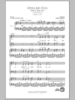 page one of Open My Eyes, That I May See (SATB Choir)