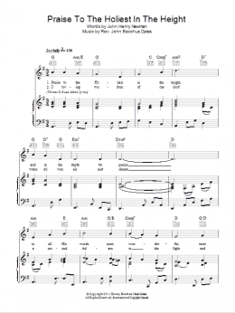 page one of Praise To The Holiest In The Heights (Piano, Vocal & Guitar Chords)