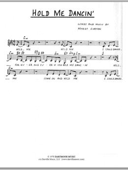 page one of Hold Me Dancin' (Lead Sheet / Fake Book)