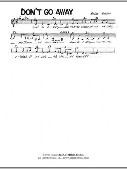 page one of Don't Go Away (Lead Sheet / Fake Book)