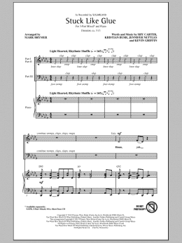page one of Stuck Like Glue (3-Part Mixed Choir)