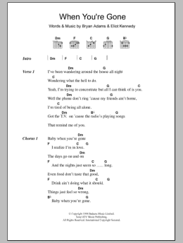 page one of When You're Gone (Guitar Chords/Lyrics)