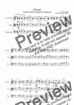 page one of Choral  C.M.v.Weber  Streichquartett