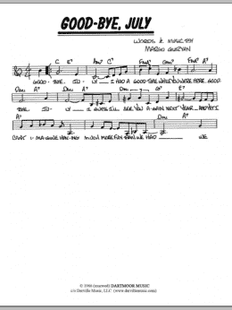 page one of Good-Bye, July (Lead Sheet / Fake Book)