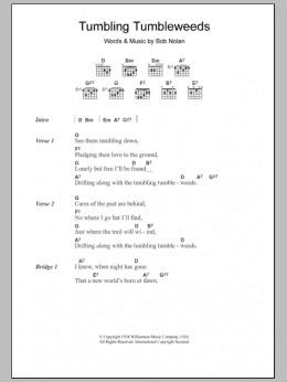 page one of Tumbling Tumbleweeds (Guitar Chords/Lyrics)